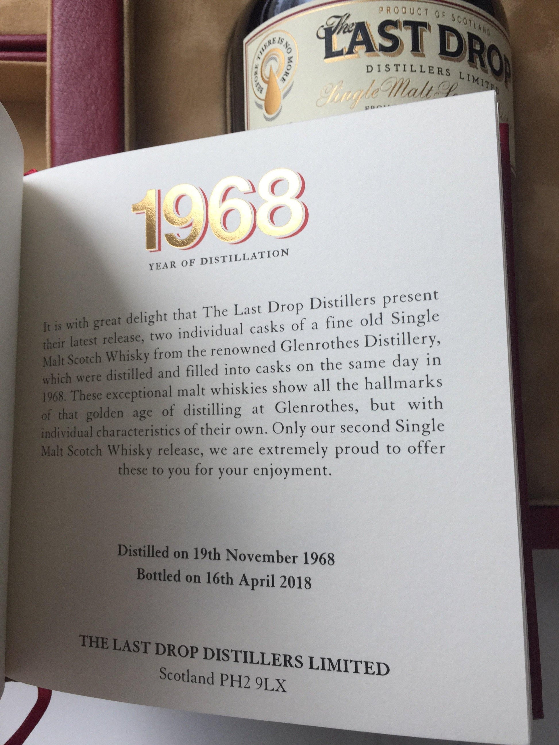 The Last Drop 1968 Glenrothes Single Cask 13504 - DrinksHero