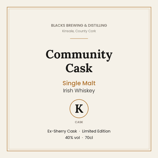 Blacks Community Cask K single malt Irish whiskey, ex-sherry cask — DrinksHero