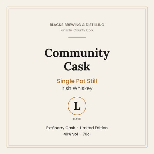 Blacks Community Cask Single Pot Still Irish Whiskey – Ex-Sherry Cask L
