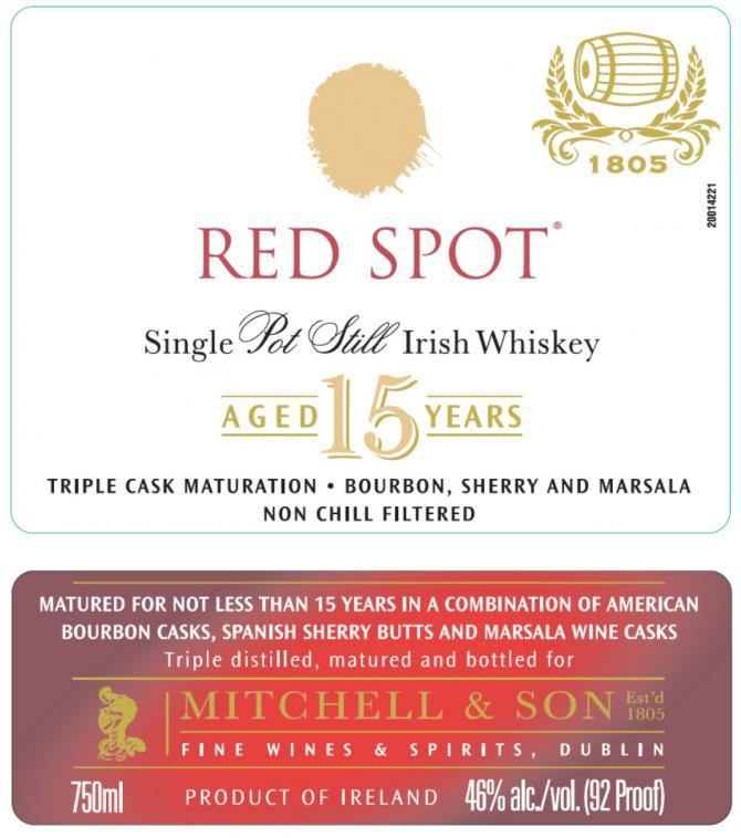 Red Spot 15 Year Old Single Pot Still 5cl Sample - DrinksHero