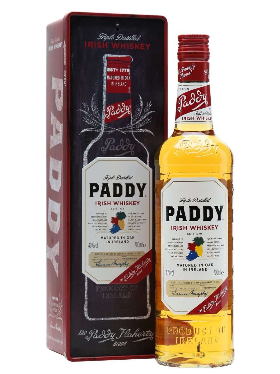 Paddy Irish Whiskey with Gift Tin 70cl - DrinksHero