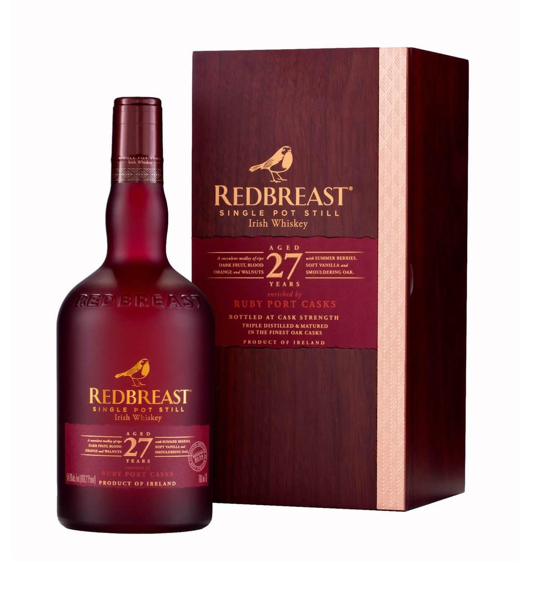 Redbreast 27 Year Old — Single Pot Still Irish Whiskey, ruby port cask, 70cl bottle — DrinksHero