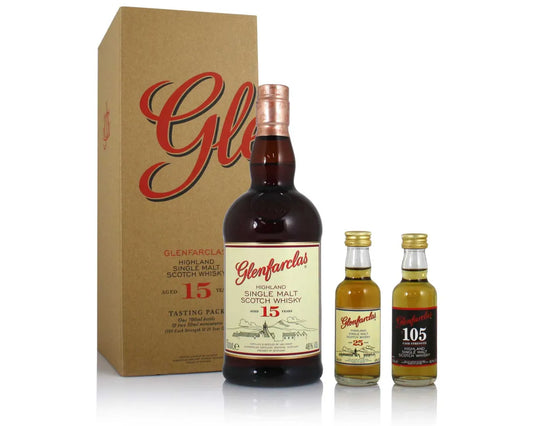 Glenfarclas 15 Year Old Gift Set With 2 Miniatures - DrinksHero