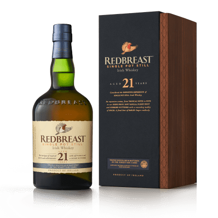 Redbreast 21 Year Old bottle and presentation tube — DrinksHero