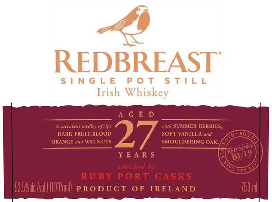 Redbreast 27YO Irish Whiskey 5cl Sample - DrinksHero